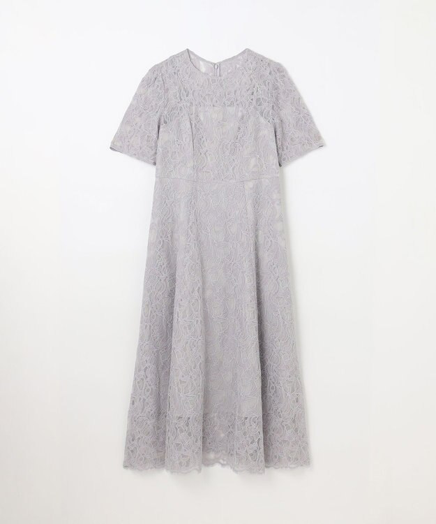 GRACE CONTINENTAL コードレースフレアドレス グレー