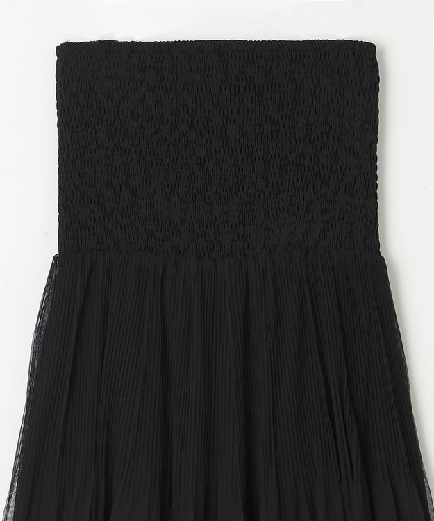 GRACE CONTINENTAL プリーツコンビベアワンピース ブラック