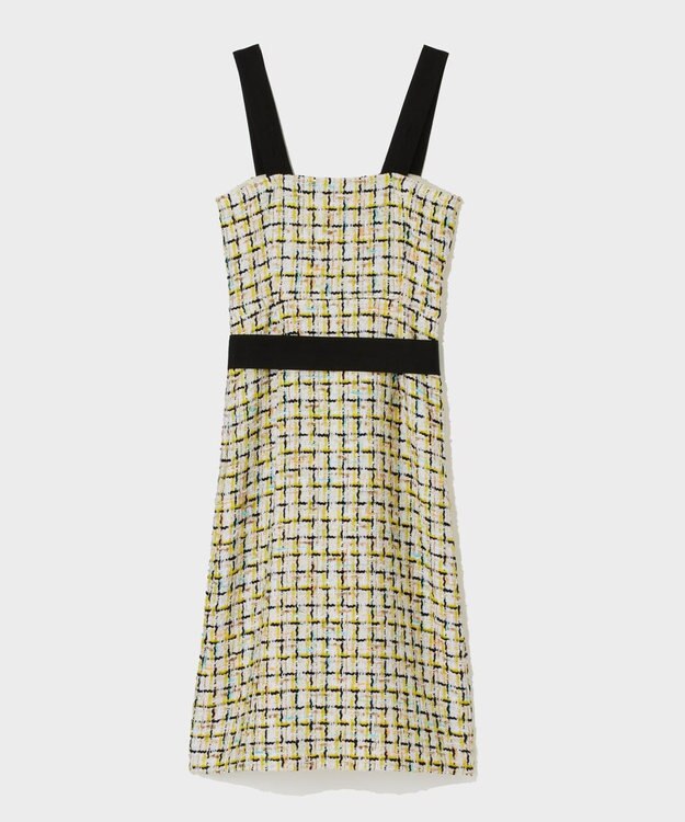 GRACE CONTINENTAL チュールヤーンツイードワンピース イエロー