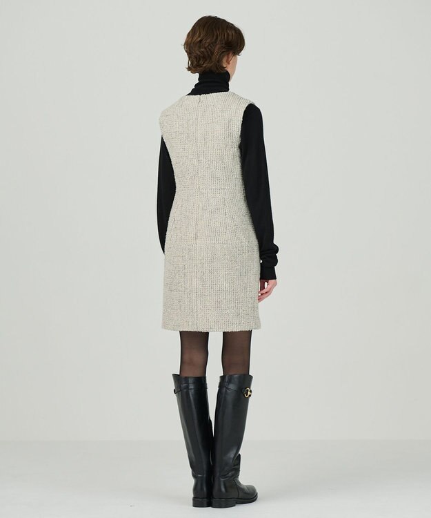 GRACE CONTINENTAL ラメループツイードジャンパースカート ベージュ