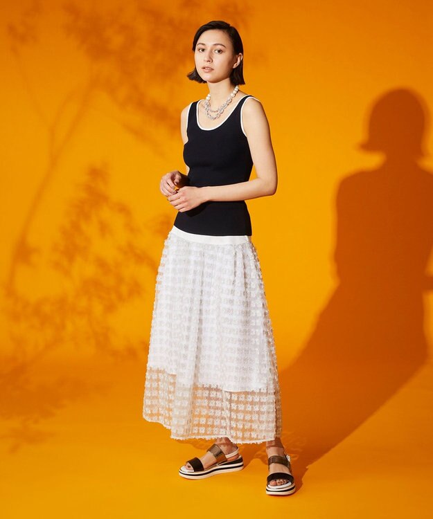 【美品】GRACE CONTINENTAL フラワーラメJQスカート フラワーラメJQスカート / GRACE CONTINENTAL | GRACE