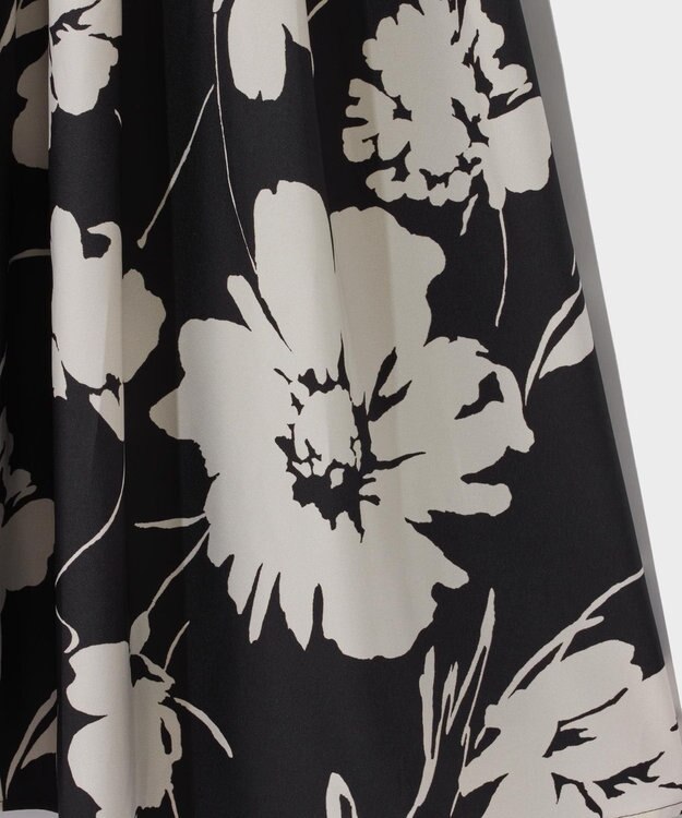 GRACE CONTINENTAL バイカラーボタニカルドレス ブラック