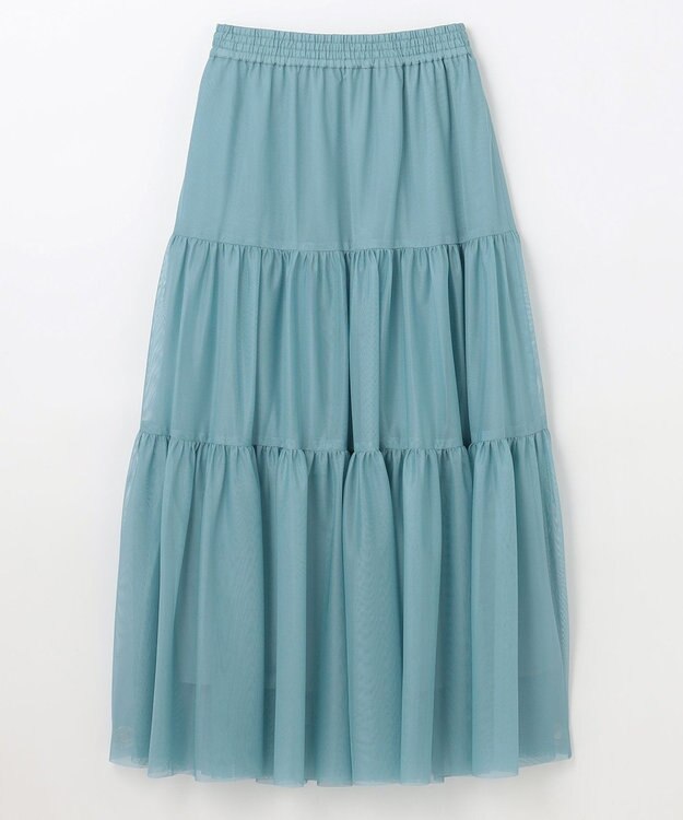 GRACE CONTINENTAL チュールティアードスカート ブルー