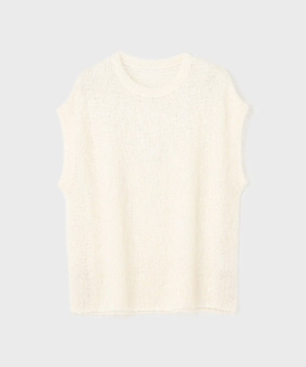 GRACE CONTINENTAL フィルムヤーンニットベスト ホワイト