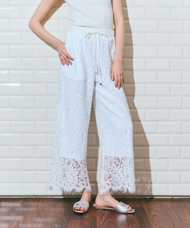 GRACE CONTINENTAL レースイージーパンツ ホワイト