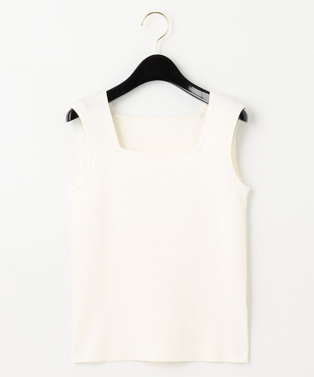 GRACE CONTINENTAL リブニットスクエアトップ ホワイト