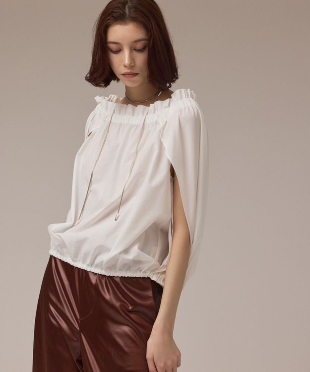 GRACE CONTINENTAL ケープ風2WAYトップ ホワイト