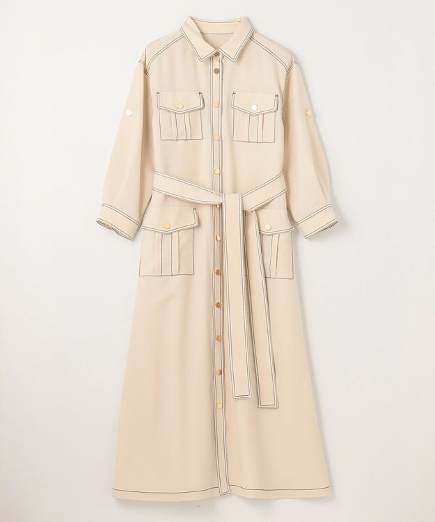 GRACE CONTINENTAL 配色ステッチワークシャツワンピース キナリ