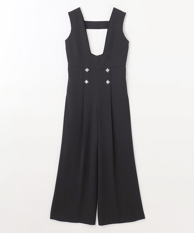 GRACE CONTINENTAL ビジュー釦サロペット ブラック