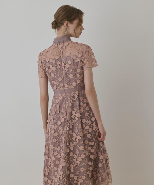 GRACE CONTINENTAL フラワ－フレアドレス ピンク