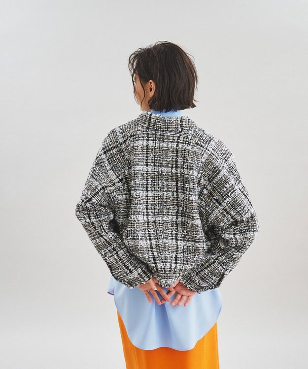 グレースコンチネンタル　ツイードライダースジャケット セール】 ラメツイードライダース （レザーブルゾン・ジャケット