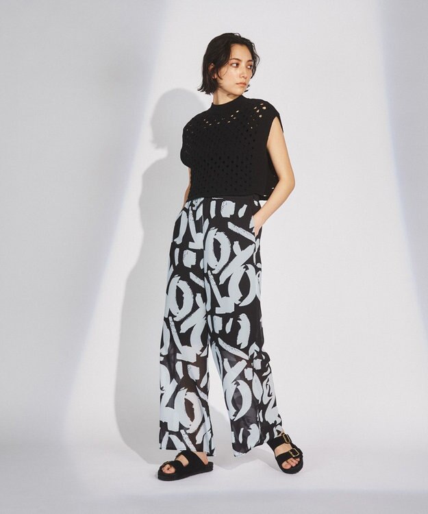 GRACE CONTINENTAL スラッシュニットトップ ブラック