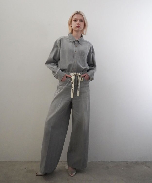 GRACE CONTINENTAL 10ozムラ糸デニムシャツ グレー