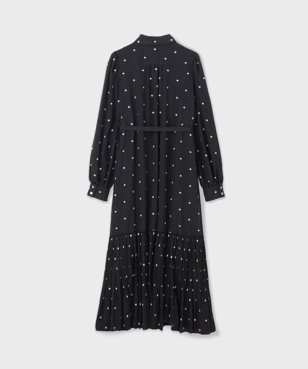 GRACE CONTINENTAL ベルト付刺繍ロングワンピース ブラック