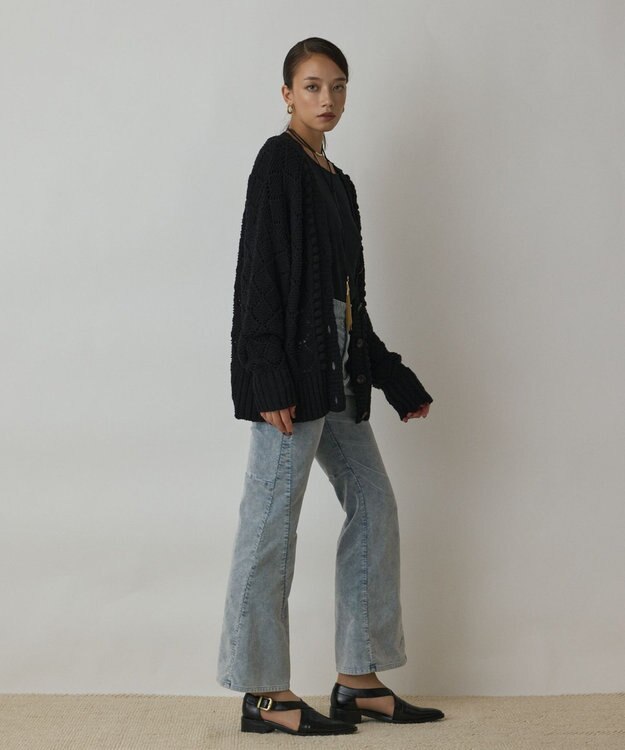 GRACE CONTINENTAL オーバーニットカーディガン ブラック