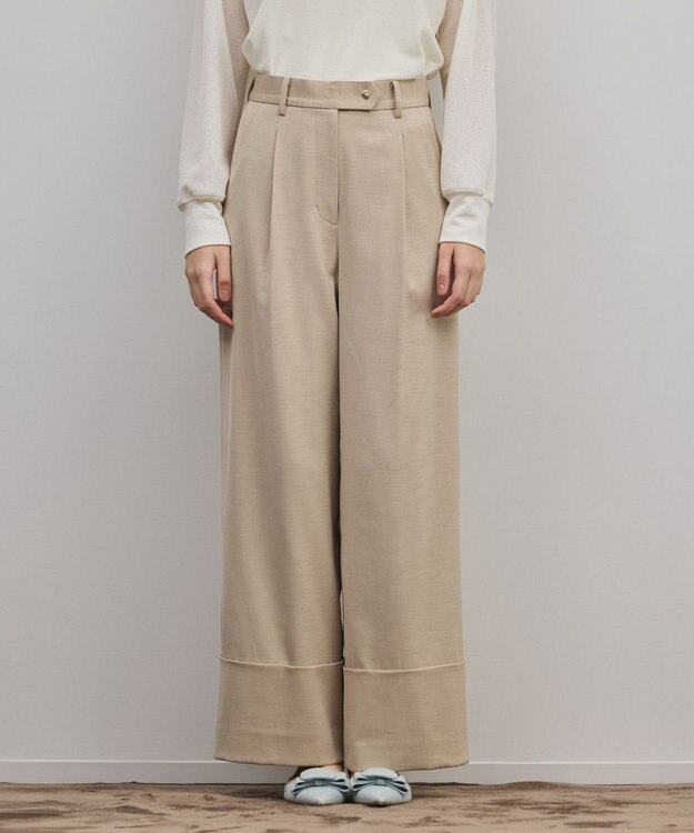 GRACE CONTINENTAL ロールアップワイドパンツ ベージュ