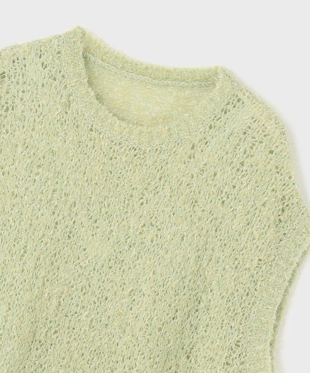 GRACE CONTINENTAL フィルムヤーンニットベスト ライトグリーン