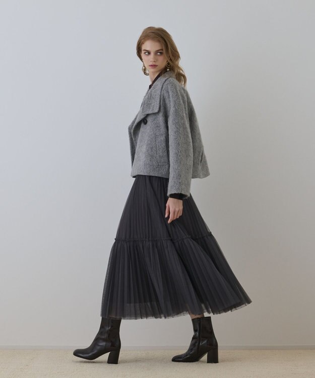 GRACE CONTINENTAL アルパカシャギージャケット グレー