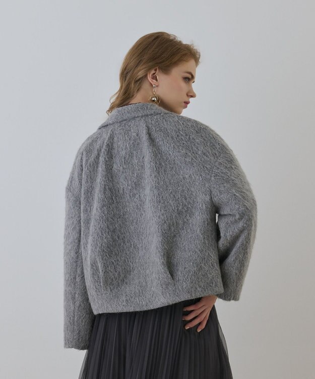GRACE CONTINENTAL アルパカシャギージャケット グレー