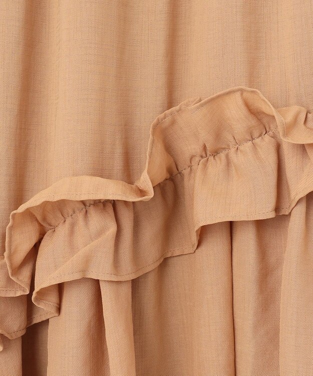 グレースクラス　23ss　シアーフリルティアードスカート　ベージュ　ロング シアーフリルティアードスカート / GRACE CONTINENTAL | GRACE