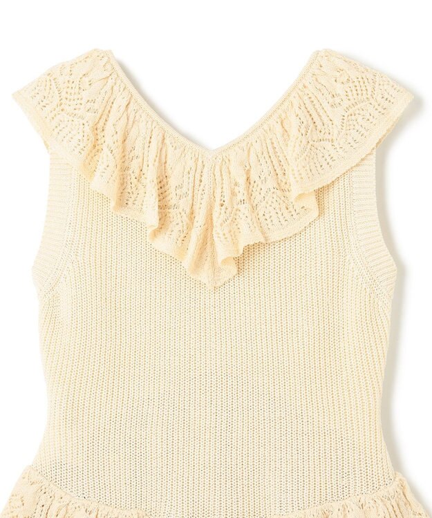 GRACE CONTINENTAL ミックスフリルニットトップ キナリ