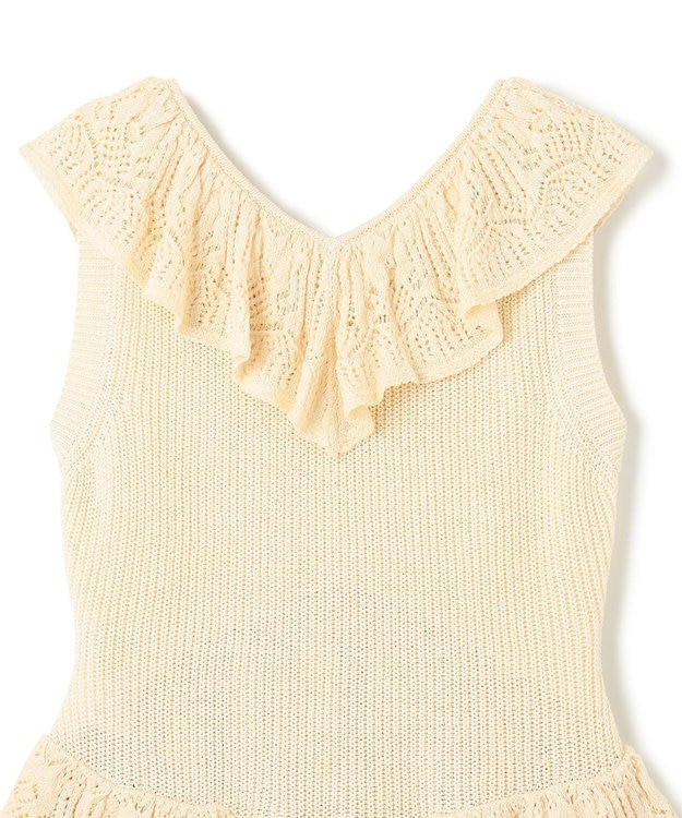 GRACE CONTINENTAL ミックスフリルニットトップ キナリ