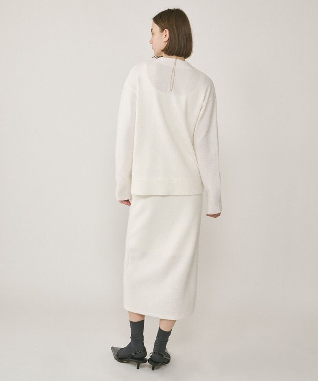 GRACE CONTINENTAL フィルムヤーンニットスカート ホワイト