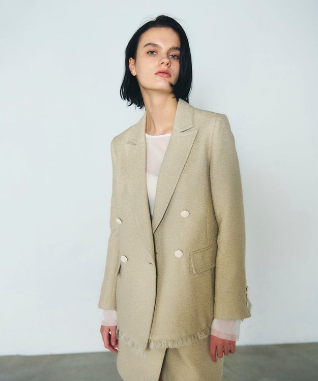 GRACE CONTINENTAL ツイードテーラージャケット ベージュ