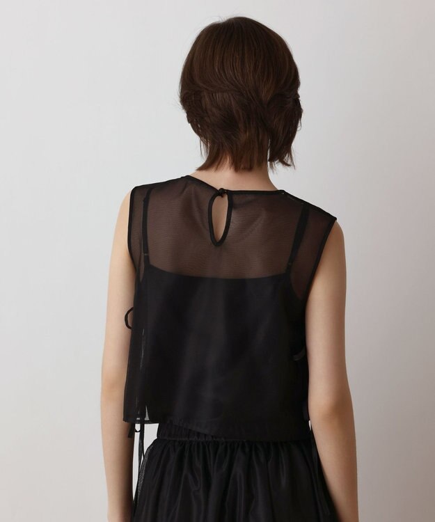 GRACE CONTINENTAL メッシュフラワートップ ブラック