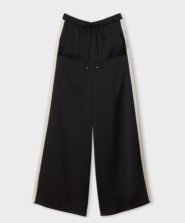 GRACE CONTINENTAL サテンラインイージーパンツ ブラック