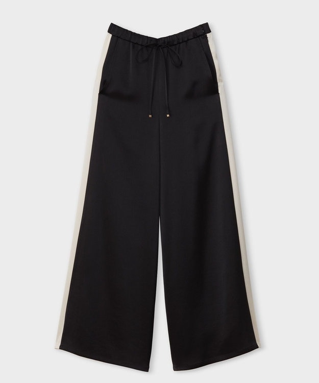 GRACE CONTINENTAL サテンラインイージーパンツ ブラック