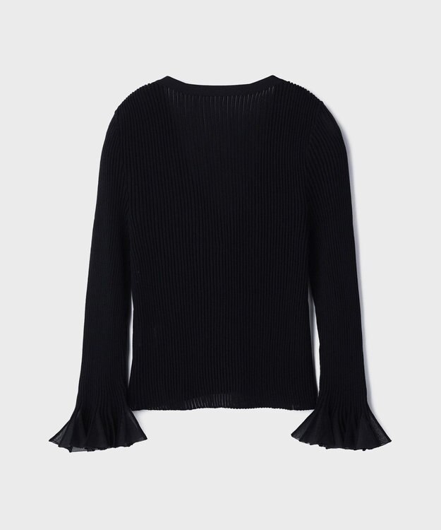 GRACE CONTINENTAL シアーフリルニットカーディガン ブラック