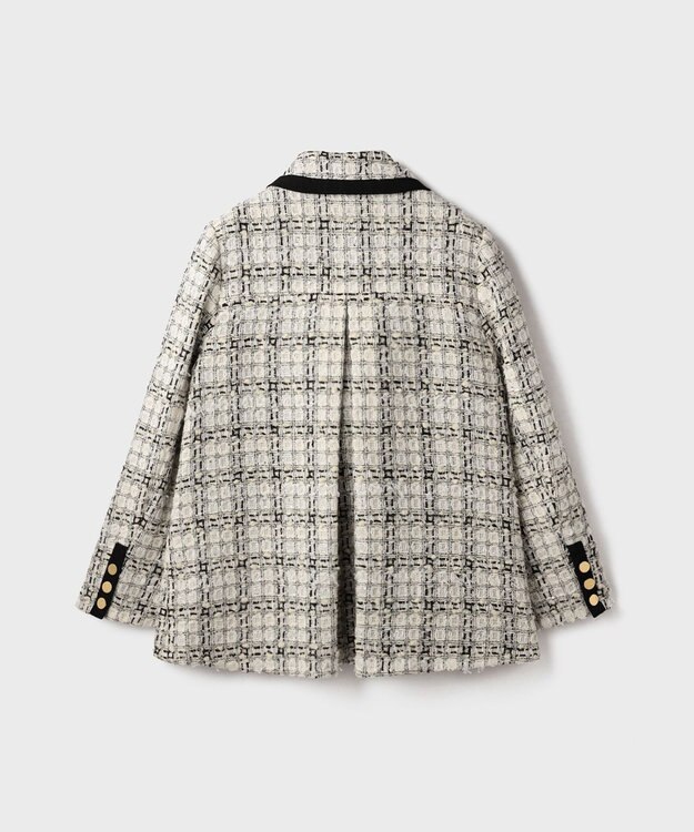 GRACE CONTINENTAL トリミングツイードショートコート ホワイト