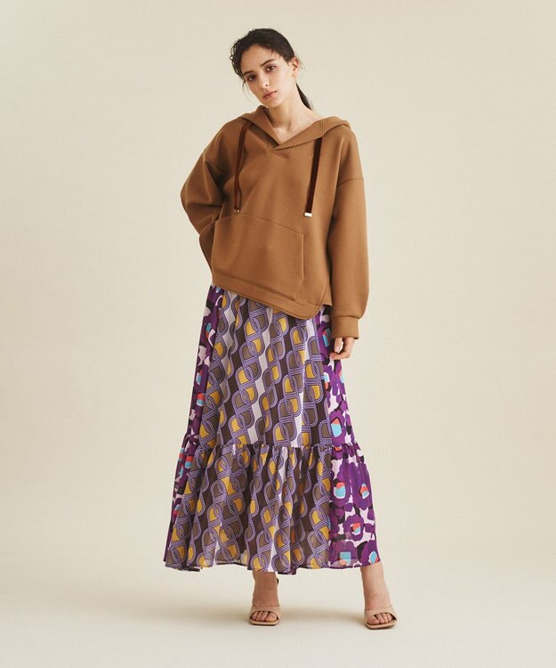 グレースコンチネンタル プリントコンビスカート 36 プリントコンビマキシスカート / GRACE CONTINENTAL | GRACE