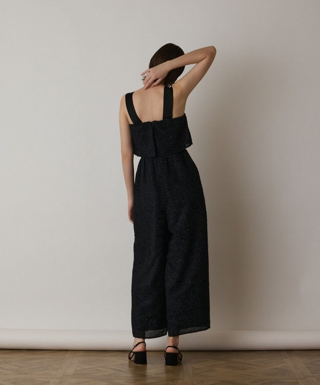 GRACE CONTINENTAL カットジャガードサロペット ブラック