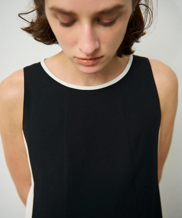 GRACE CONTINENTAL バイカラーフレームドレス ブラック