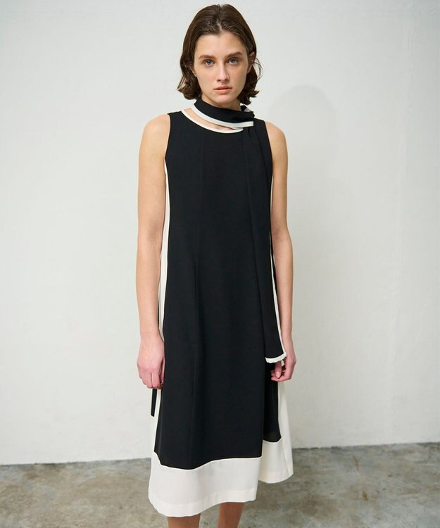 GRACE CONTINENTAL バイカラーフレームドレス ブラック