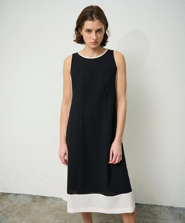 GRACE CONTINENTAL バイカラーフレームドレス ブラック