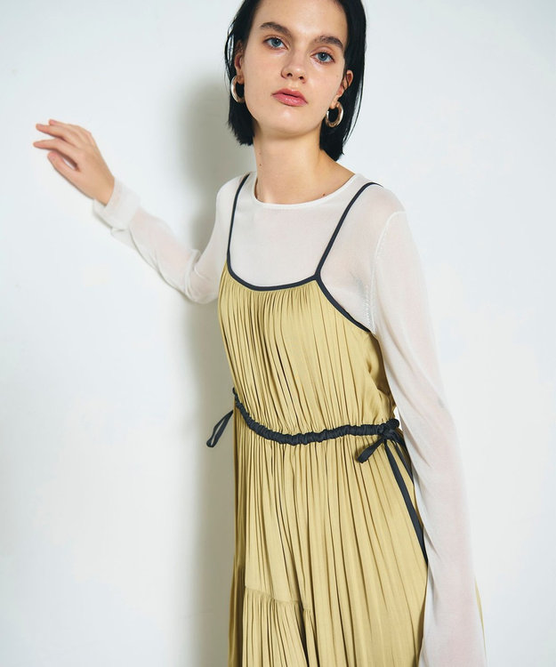 GRACE CONTINENTAL ギャザーキャミソールワンピース イエロー