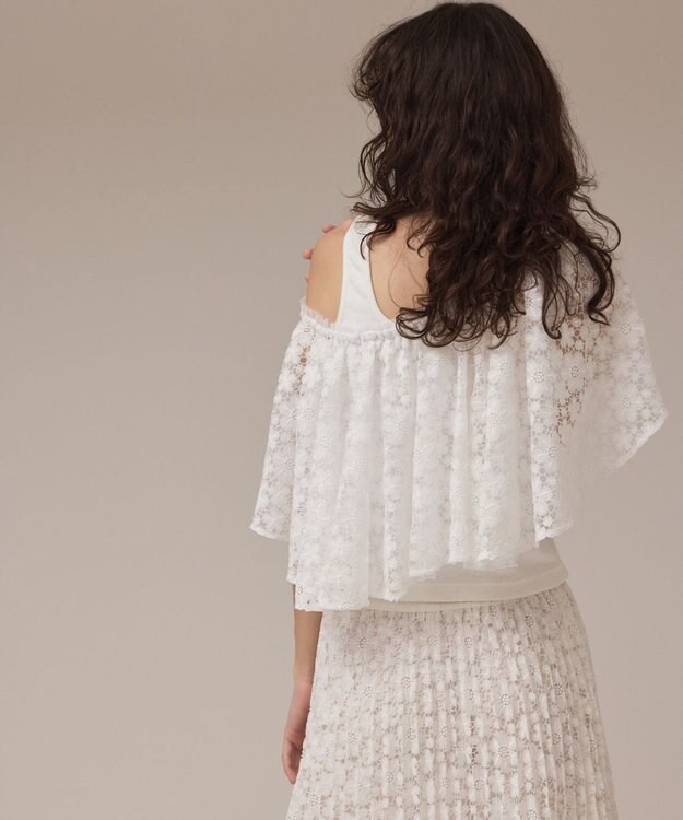 GRACE CONTINENTAL レースケープカットトップ ホワイト