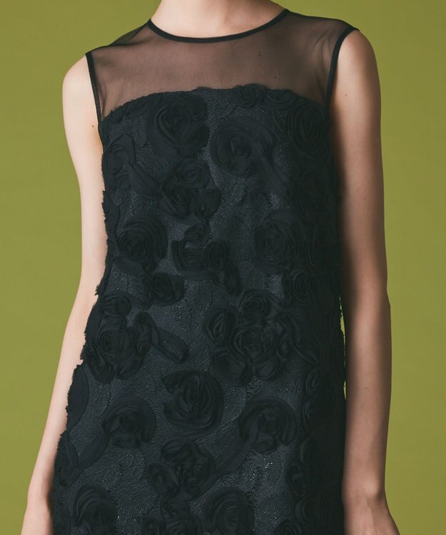 GRACE CONTINENTAL フラワーembドレス ブラック