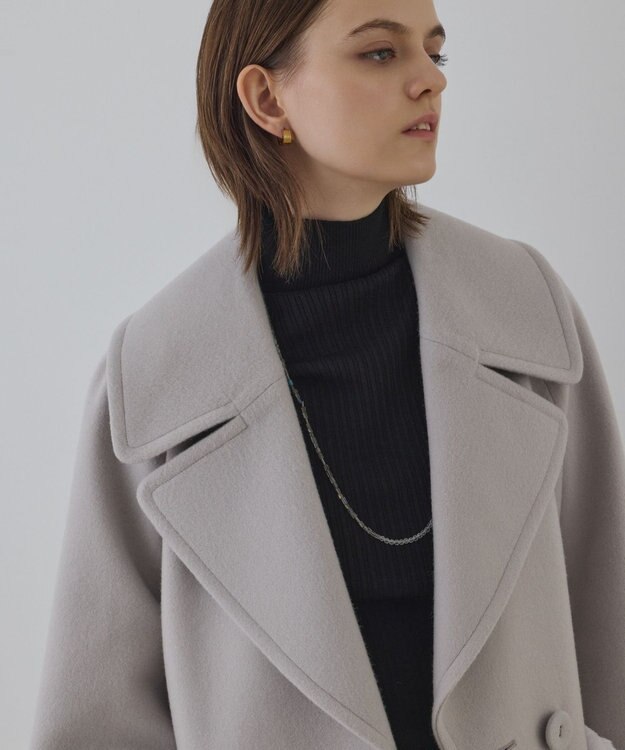 GRACE CONTINENTAL ファーポケットピーコート ベージュ