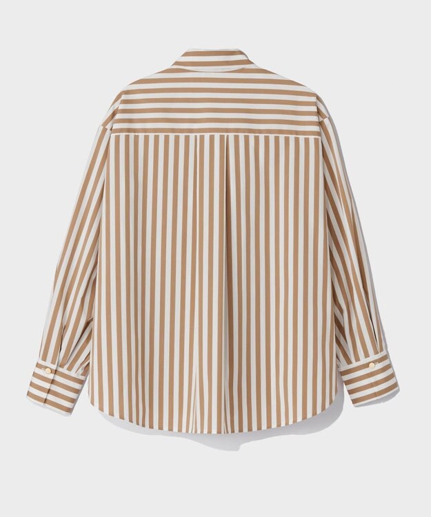 GRACE CONTINENTAL タフタストライプブラウス ベージュ