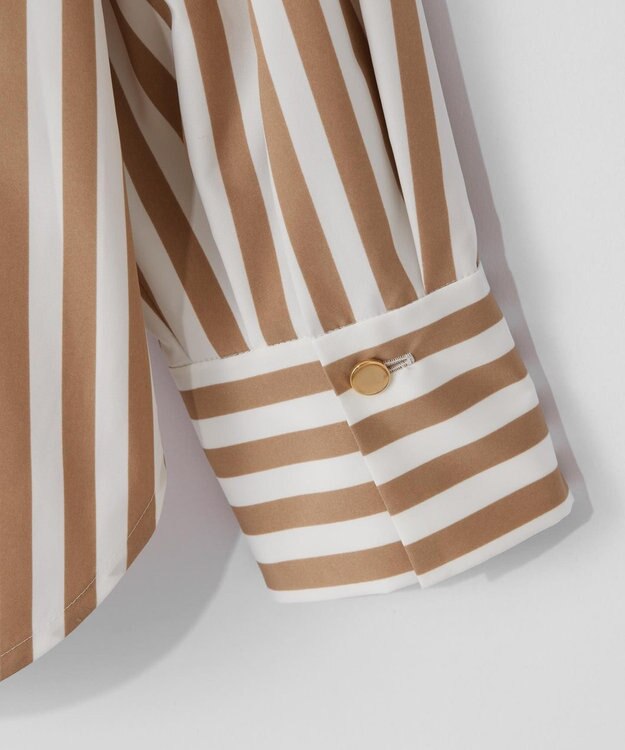 GRACE CONTINENTAL タフタストライプブラウス ベージュ