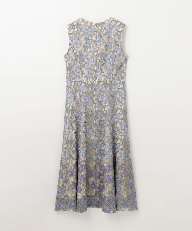 GRACE CONTINENTAL サラサオーナメントドレス ブルー