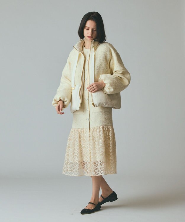 GRACE CONTINENTAL チュールコンビツイードワンピース キナリ