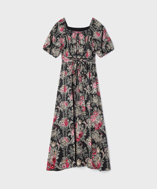 GRACE CONTINENTAL ヴィンテージフラワープリントワンピース ブラック