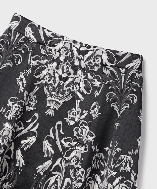 GRACE CONTINENTAL オーナメントジャガードハンカチヘムスカート ブラック