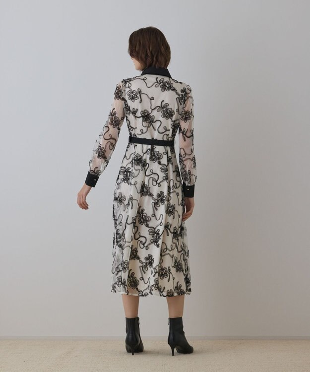 GRACE CONTINENTAL チュールコードレースワンピース ホワイト