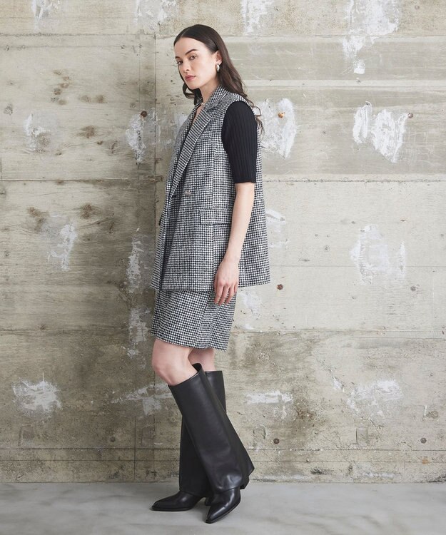 GRACE CONTINENTAL 千鳥ウールハーフパンツ ブラック